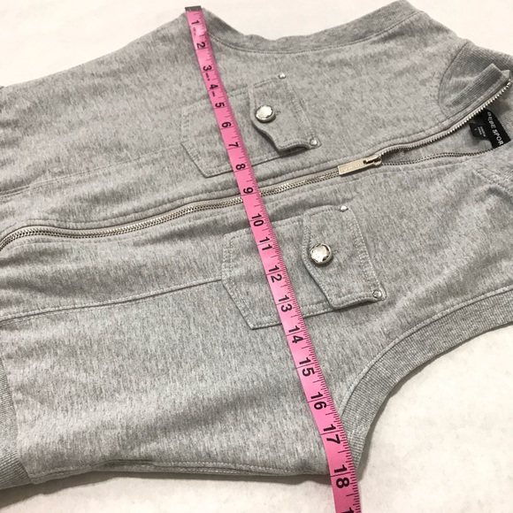 Bebe Sport Heather Gray Outer Wear Sleeveless Front Zipper Vest Sz L - Picture 12 of 14